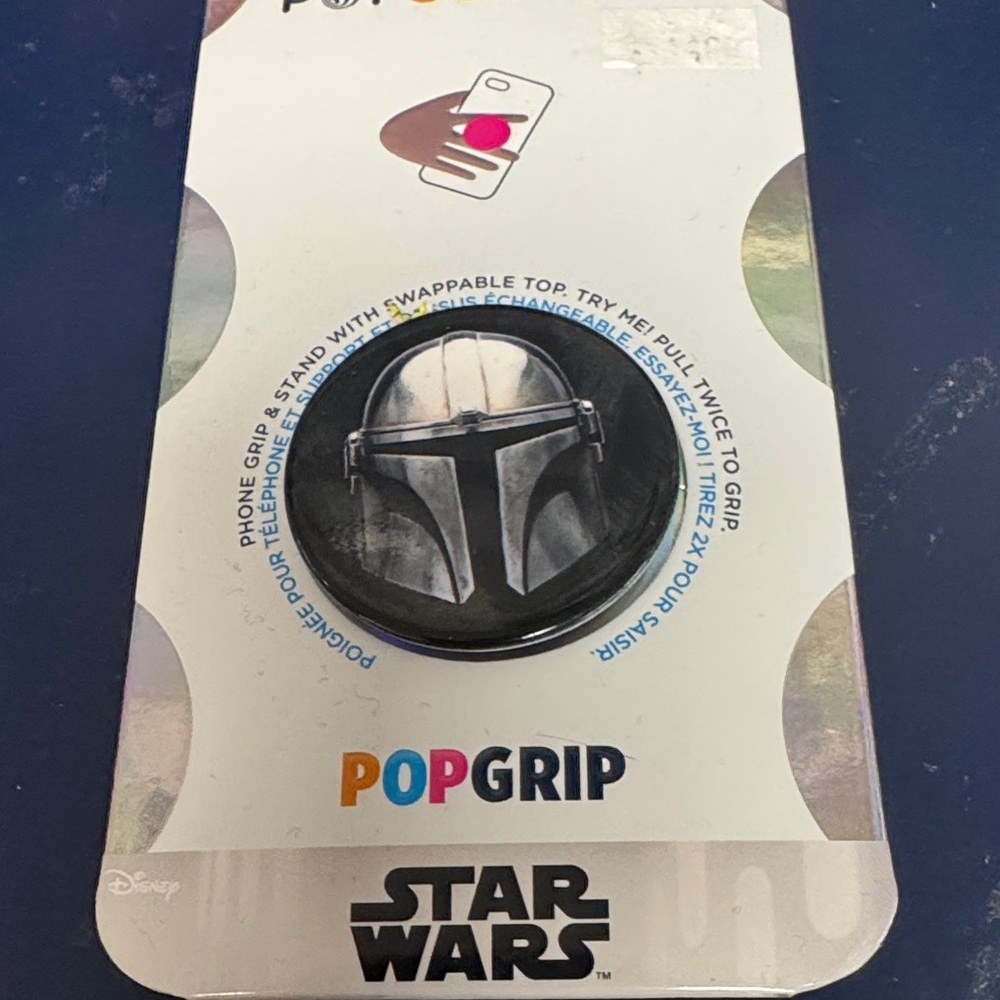 Star Wars Mandalorian PopGrip - Silver and Black